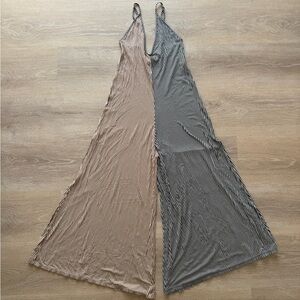 Striped Tan and Black Jumpsuit